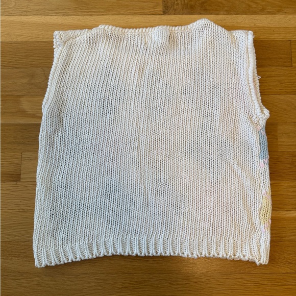 Vintage 90s Currants Pastel Argyle Knit Sweater Vest - Hand Loomed - Size M - Picture 2 of 4